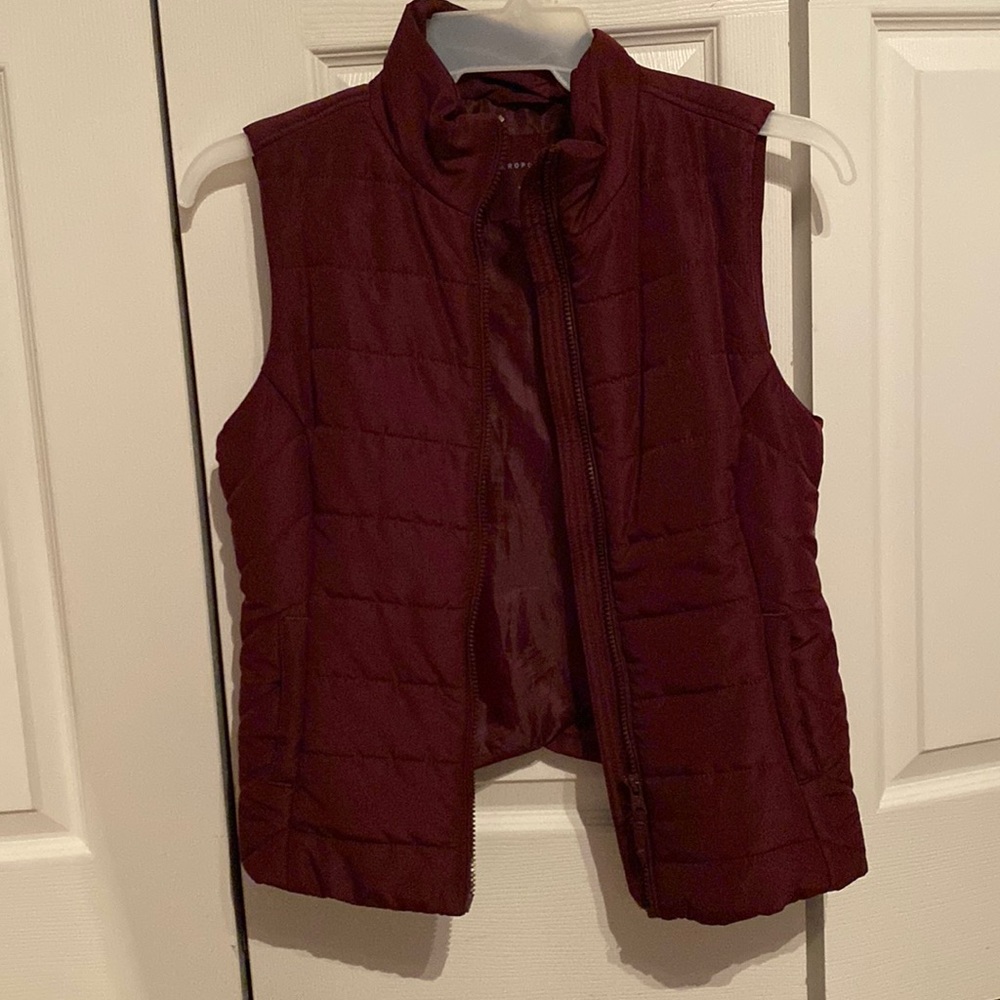 maroon vest